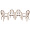 Merrick Lane Celia Set of Four Stacking Thonet Bistro Style Chair with Arms, PE Rattan Seat, and Metal Frame for Indoor/Outdoor Use
